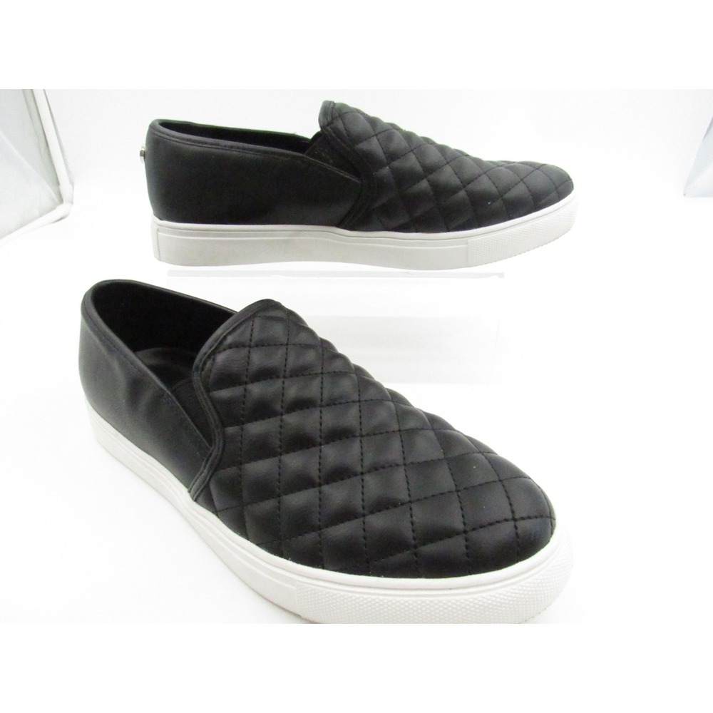 Steve Madden Women's Electric Quilted Slip On Platform Sneakers Black US 9M